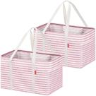 Sacola LHZK, pacote com 2, dobrável, rosa, 47x30x29 cm Sacola LHZK, pacote com 2, dobrável, rosa, 47x30x29 cm