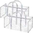 Sacola Lyellfe, pacote com 2 unidades, PVC transparente, 42x18x17cm, zíper