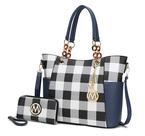 Sacola MKF Collection Mariely Vegan Leather azul marinho