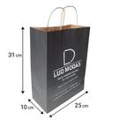 Sacola Papel Klaft Preta 50 Unidades Com Sua Logo tamanho 31x25x10