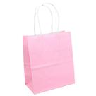 Sacola Papel Kraft Rosa Bebê Tamanho 18cm X 09cm X 24cm 10un