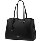 Sacola para laptop LOVEVOOK para mulheres em couro preto de 15,6 polegadas Sacola para laptop LOVEVOOK para mulheres em couro preto de 15,6 polegadas