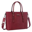 Sacola para laptop MOSISO PU Leather para mulheres 17-17,3" vinho tinto