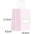 Sacola para Presente Decorada BABY Rosa P 16,4 CM X 21 CM X 8,5 CM Pacote com 10 Unidades