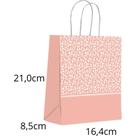 Sacola para Presente Decorada Nude Rosas Pequena 16,4X21X8,5CM - Pacote com 10