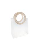 Sacola Pvc Alça Redonda em material sintético Off White 21x22x11 Cm