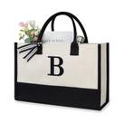 Sacola TopDesign com bordado em tela 43x30x20 cm Letra B