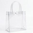 Sacola transparente de PVC com botão de pressão para presentes G 26x30x10