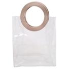Sacola Transparente Grande Com Alça Bolsa Presente PVC 26cm