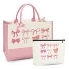 Sacola WFDN 16x30x19 cm + Bolsa de cosméticos, pacote com 2 unidades, rosa Sacola WFDN 16x30x19 cm + Bolsa de cosméticos, pacote com 2 unidades, rosa