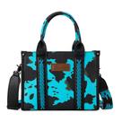 Sacola Wrangler Cow Print para mulheres turquesa