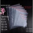 Sacola zip transparente revenda abre / fecha kits com 100 / 200 / 300 unidades atacado