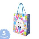 Sacolas Cartonada Páscoa Premium Alça Nylon 17,5x8,5x21,5cm Quantidadae:5 Unidades
