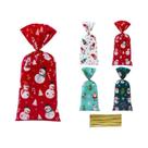 Sacolas De Doces De Natal 25 50 100pcs Decoração De Natal Sacolas De Presente De Ano Novo 2023