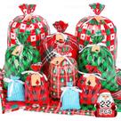 Sacolas de Natal para presentes, 22 sacolas de presente de Natal de tamanhos variados pequenas/médias/grandes, sacolas de papel de embrulho para presentes a granel com cordão de Natal, sacolas plásticas reutilizáveis para presentes de Natal com laços de fita