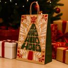 Sacolas de Papel Natalina 10un Perfeita para Presentes, Lembranças e Decoração de Fim de Ano