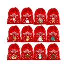 Sacolas De Presente De Natal 12/24 Peças, Bolsas Com Cordão Para Lembrancinhas De Festa De Natal Sacolas De Presente De Natal 12/24 Peças, Bolsas Com Cordão Para Lembrancinhas De Festa De Natal
