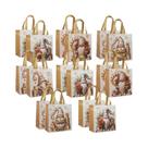 Sacolas De Presente De Natal Papai Noel Sacolas Não Tecidas Com Alças 4-12pçs Decoração De Casa Ano