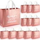 Sacolas de presente reutilizáveis Sanwuta, 12 peças, ouro rosa, 31x12x28 cm