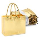 Sacolas de presente Sparkle and Bash Mini Metallic Gold, pacote com 24
