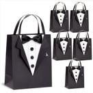 Sacolas de presente Sparkle and Bash, pacote com 6, design de smoking, 8x4,5x10 polegadas