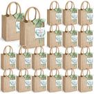 Sacolas de serapilheira GliCraft, pacote com 20, juta reutilizável, verde sálvia