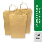 Sacolas Kraft Tamanhos Variados 100 Sacolas Com Alça Torcida Sacolas Kraft Tamanhos Variados 100 Sacolas Com Alça Torcida