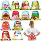 Sacos com cordão Rtteri Farm Animal Party Favor 30 x 25 cm, pacote com 24