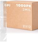 Sacos com zíper GPI 2x12 cm, 1000 unidades, 2 mil, plástico transparente, pode ser fechado novamente