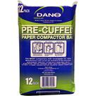 Sacos compactadores de papel pré-algemado Dano, pacote com 12, ajuste de 15"