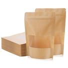 Sacos de alimentos Kingrol Kraft Paper 150 unidades 12 x 20 cm com janela