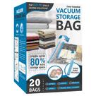 Sacos de armazenamento a vácuo Cozy Essential, pacote com 20 unidades com bomba manual Sacos de armazenamento a vácuo Cozy Essential, pacote com 20 unidades com bomba manual