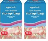 Sacos de armazenamento de alimentos Amazon Basics Quart 150 unidades (x2)