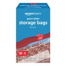 Sacos de armazenamento de alimentos Amazon Basics Slider Quart 120 unidades Sacos de armazenamento de alimentos Amazon Basics Slider Quart 120 unidades