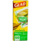 Sacos de armazenamento de alimentos Glad Zipper Sandwich, 50 sacos x 3 pacotes