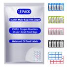 Sacos de armazenamento de alimentos LinsKind 15 unidades de 19L Mylar com absorvedores de oxigênio