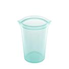 Sacos de armazenamento de alimentos reutilizáveis com zíper, copo grande, silicone azul-petróleo