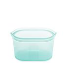 Sacos de armazenamento de alimentos reutilizáveis com zíper, prato médio, silicone azul-petróleo