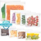 Sacos de armazenamento de alimentos reutilizáveis, pacote com 10 unidades, 2 litros, 4 sanduíches e 4 lanches