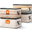 Sacos de armazenamento de roupas Lifewit 60L Plastic Clear, pacote com 4