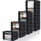 Sacos de armazenamento Fab Totes, pacote com 10 roupas, capacidade de 60 litros, pretas