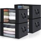 Sacos de armazenamento Fab Totes, pacote com 4 roupas, capacidade de 60 litros, pretas