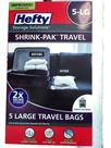 Sacos de armazenamento Hefty Shrink-Pak Travel 5 Large