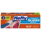 Sacos de armazenamento Hefty Slider Freezer Kitchen Quart 15 unidades azuis