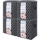 Sacos de armazenamento WISELIFE, pacote com 4, 100 litros grandes para edredons pretos