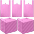 Sacos de camiseta de plástico Dunzoom 200 unidades com alças 30x12x50cm rosa