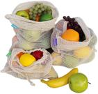 Sacos de compras de malha de algodão reutilizáveis Lesibag, 9 unidades (bege)