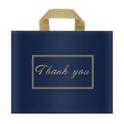 Sacos de compras de plástico Chirpbirds Thank You, pacote 50, azul