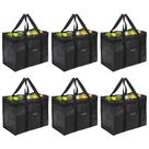 Sacos de compras reutilizáveis Homemell Heavy Duty, pacote com 6 unidades pretas Sacos de compras reutilizáveis Homemell Heavy Duty, pacote com 6 unidades pretas