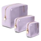 Sacos de cosméticos Embla Clear, conjunto de 3 cores lilás, impermeáveis